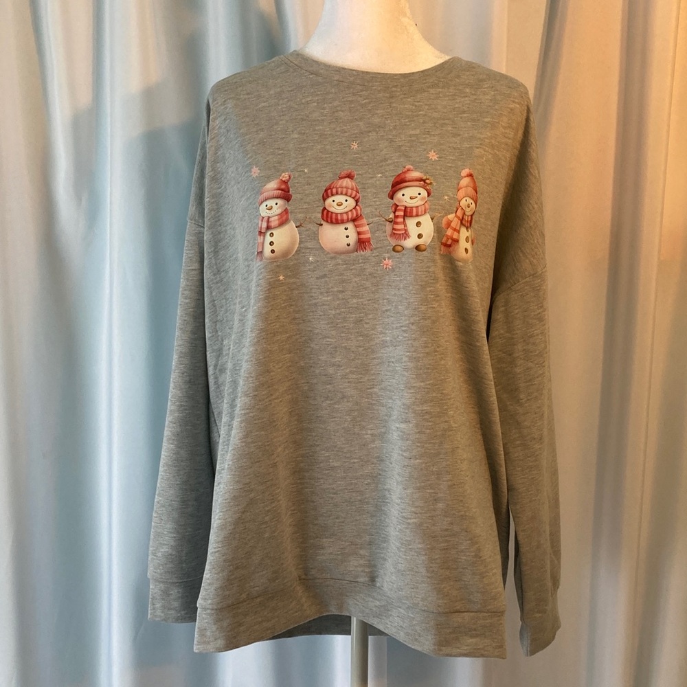 Gray Snowman Light Sweatshirt
